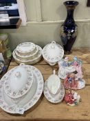 Royal Doulton Stoneware vase, Minton Spring Bouquet dinnerwares, Royal Doulton figurines, etc.