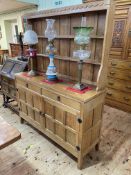 Lyndon Hammel, Cat & Mouseman adzed oak dresser,