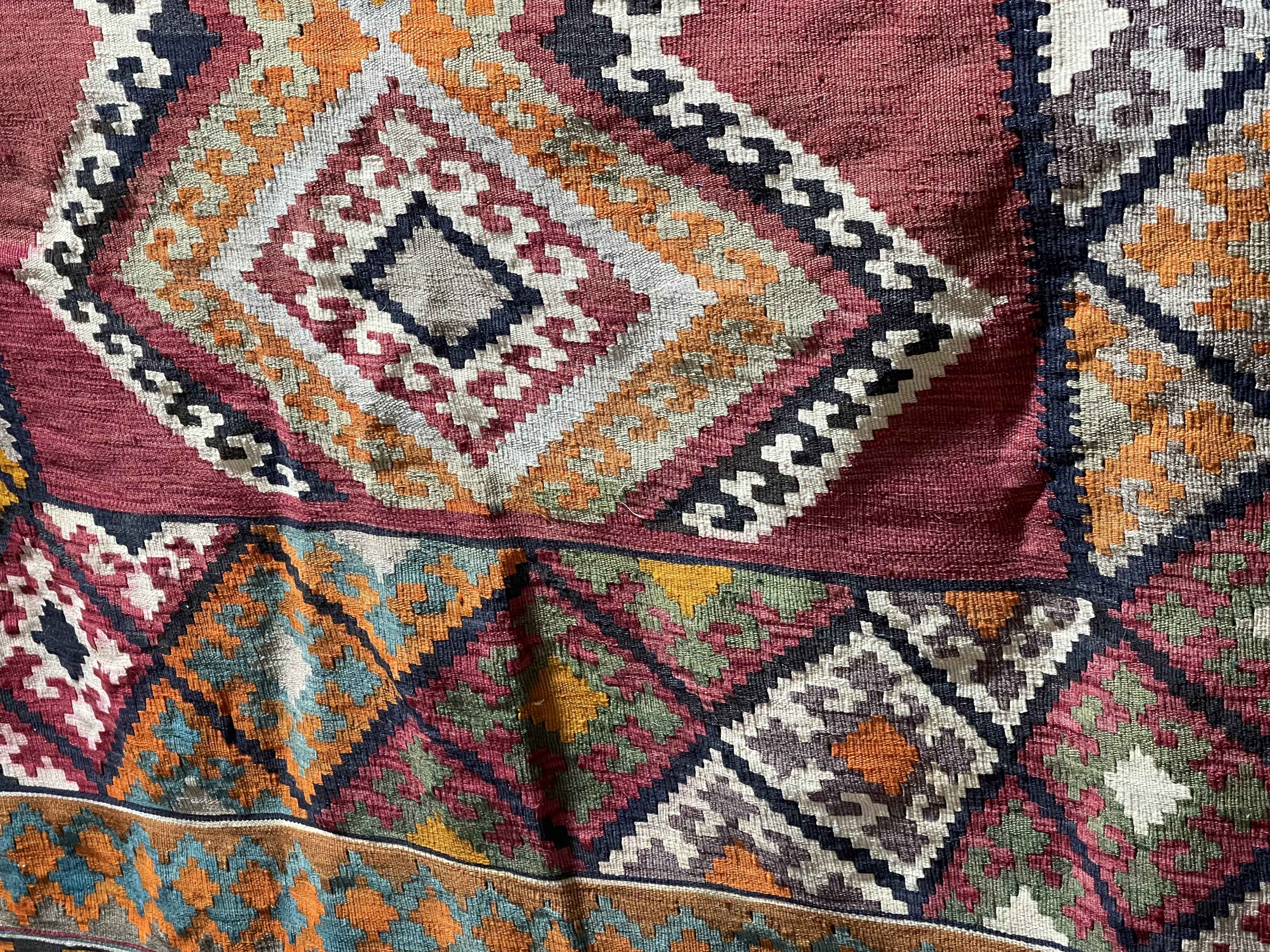 Iranian Kashgai Kilim rug 2.42 by 1.56. - Image 2 of 2