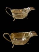 Pair silver sauce boats, Sheffield 1938.