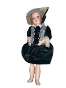 Simon & Halbig bisque head doll with sleeping eyes 1909-6½, in original costume.