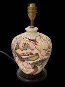 Moorcroft pottery table lamp, 20cm.