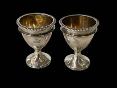 Pair George III silver egg cups, London 1811.