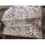Antique patchwork and paisley pattern to reverse quilt, 2.04 by 1.70.