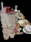 Royal Doulton Rustic England, cut crystal, ruby glass, Aynsley, etc.