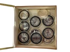 Collection of 2 oz silver proof coins inc 2017 Plata Pura Mexico, 1994 Kookaburra Australia,