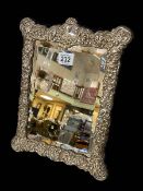 Embossed silver mounted boudoir mirror, Sheffield 1996, 29cm by 23cm.