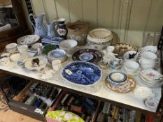 Collection of Victorian and later china, Doulton Lambeth planter, teawares, etc.