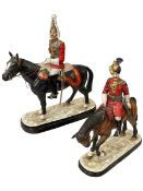 Two Michael Sutty equestrian figures, The Life Guards and 18th Bengal Lancers, approximately 37cm.