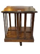 Oak Globe Wernicke table top revolving bookcase, 39cm by 33cm by 33cm.