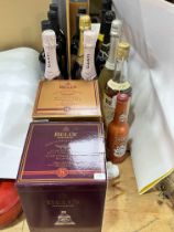 Collection of wine and spirits including Bell's whisky decanters, Canti Prosecco,