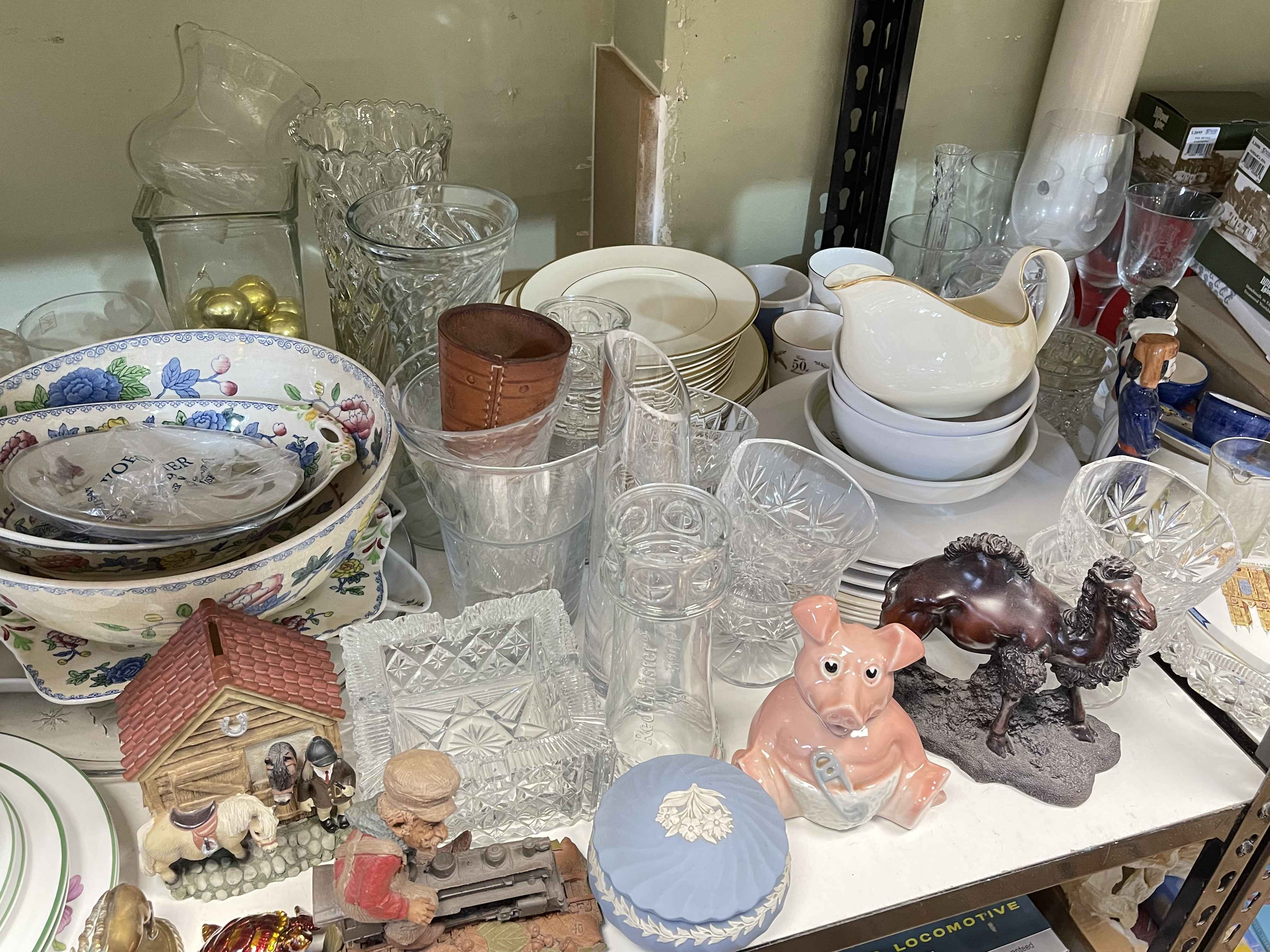 Large collection of china and glass including Lilliput Lane, Masons, Royal Doulton dinnerware. - Image 2 of 3
