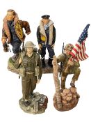 Three Ashmoor limited edition figures commemorating certain times during WWII,