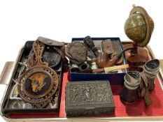Collectables including opera glasses, coin holder, jewellery, etc.
