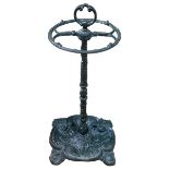 Circular cast two division stick stand, 57cm.