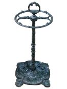 Circular cast two division stick stand, 57cm.