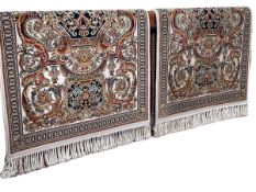 Pair Persian Kashan rugs 1.50 by 1.00.