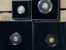 Collection of gold coins inc Platinum Jubilee half gram £5 in box with COA x 2,