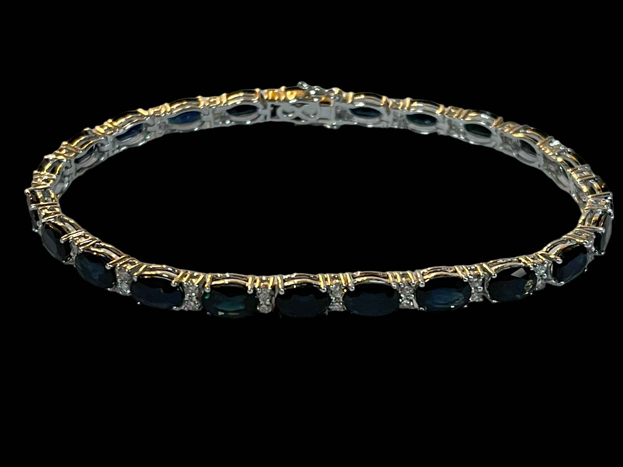 18 carat white gold, sapphire and diamond bracelet,