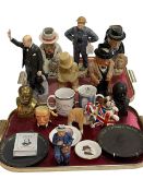 Collection of Winston Churchill commemoratives including Albany limited edition figures,