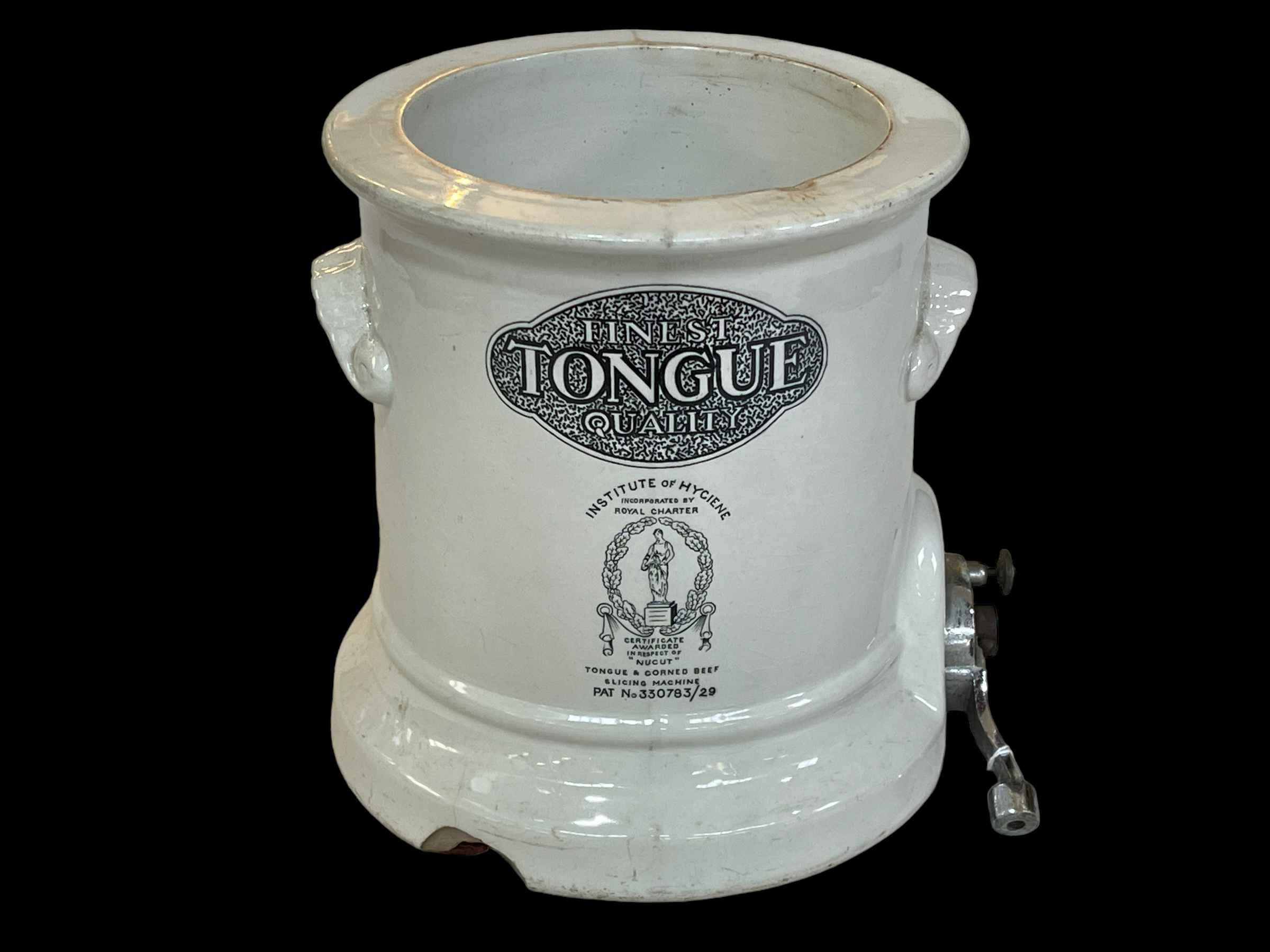 Vintage porcelain tongue slicer, 23cm.