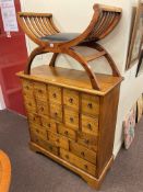 Nineteen drawer hardwood chest, 101.