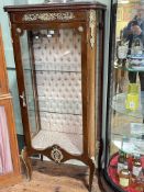 Continental gilt metal mounted and marble topped vitrine, 162.5cm by 72cm by 38cm.