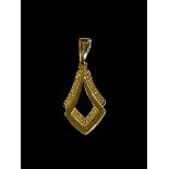 9 carat yellow gold and diamond pendant.