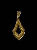 9 carat yellow gold and diamond pendant.