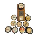 Collection of railway indicator gauges/dials.