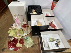 Collection of ten Royal Doulton ladies including Spring, Summer, Autumn and Winter Ball, some boxed.