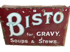 Vintage BISTO enamel sign, 56cm by 82cm.