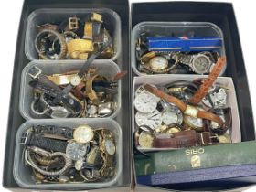 Collection of wristwatches, pocket watches, watch faces, etc.