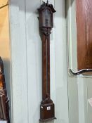 Antique mahogany stick barometer signed John Frank, 93.5cm.