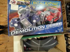 Scalextric Demolition Derby, Bash & Crash part set, track, cars, etc.