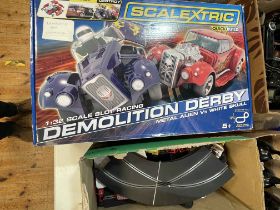Scalextric Demolition Derby, Bash & Crash part set, track, cars, etc.