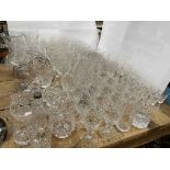 Collection of crystal glasses.