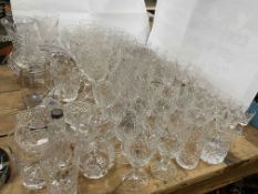 Collection of crystal glasses.