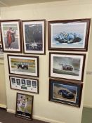 Collection of signed limited edition sporting prints including Ray Goldsbrough.