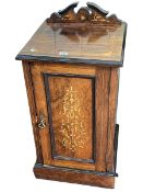 Late Victorian inlaid rosewood pot cupboard, 82.5cm by 42cm by 41.5cm.