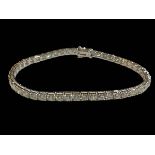 Impressive 47 stone diamond tennis bracelet set in 18 carat white gold, diamonds totalling 8.