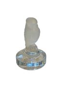 Lalique owl, etched signature, 7.5cm.