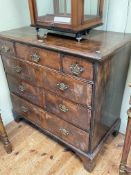 Late 18th/early 19th Century mahogany crossbanded chest of three short above three long graduated