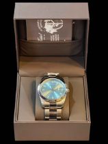 Mathey Tissot limited edition stainless steel wristwatch with box and some papers.