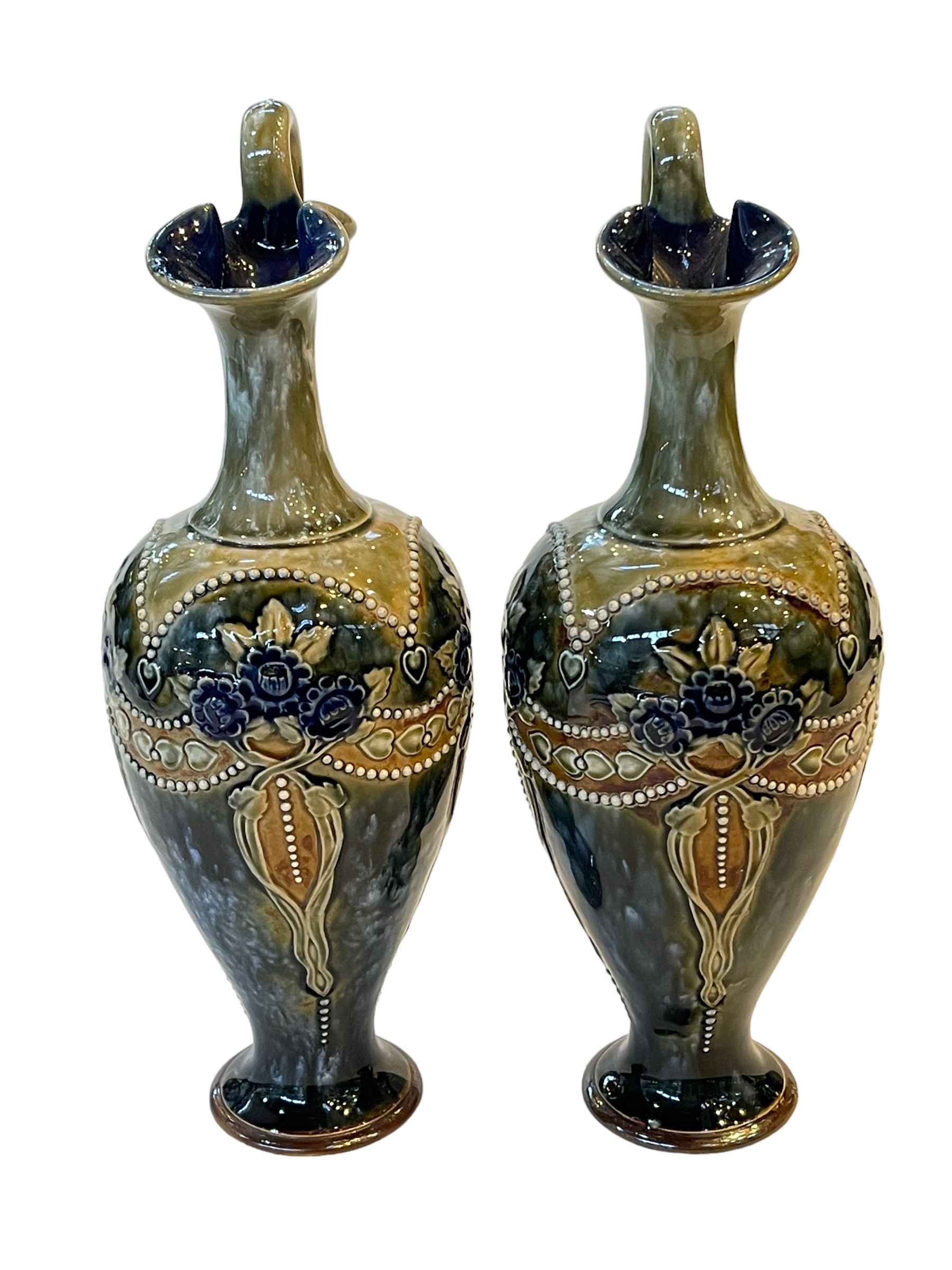 Pair Royal Doulton stoneware ewers, 29cm. - Image 2 of 2