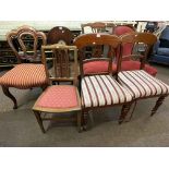 Collection of seven mainly Victorian chairs including nursing chair, hall chair, etc.