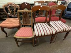 Collection of seven mainly Victorian chairs including nursing chair, hall chair, etc.