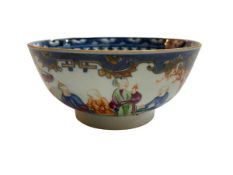 Chinese porcelain bowl decorated with figures in landscape, 17cm diameter.