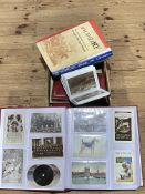 Collection of postcards inc RP military, Topo Britain, Black American cabinet portrait photograph,