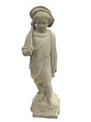 Large Parian figure of Girl Carrying a Sack 'The Young Emigrant'.